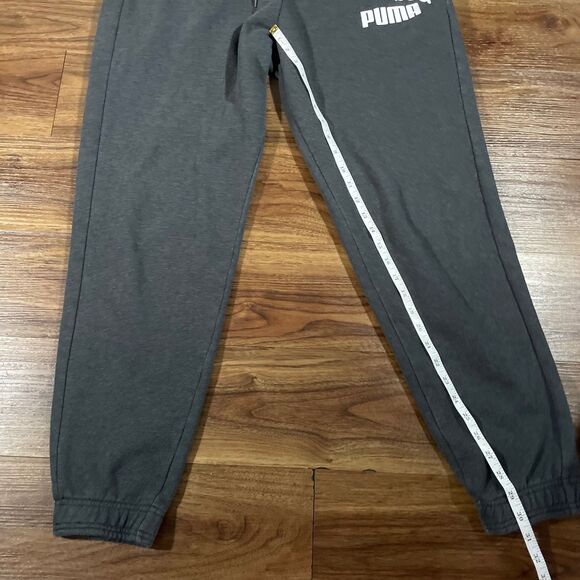 Puma Pants Gray Fleece Sweatpants Joggers Drawstring Pockets Athletic Mens XL - Picture 2 of 8